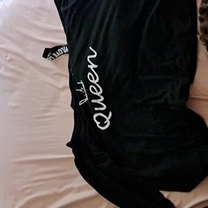 A long sleeve queen off the shoulder croptop